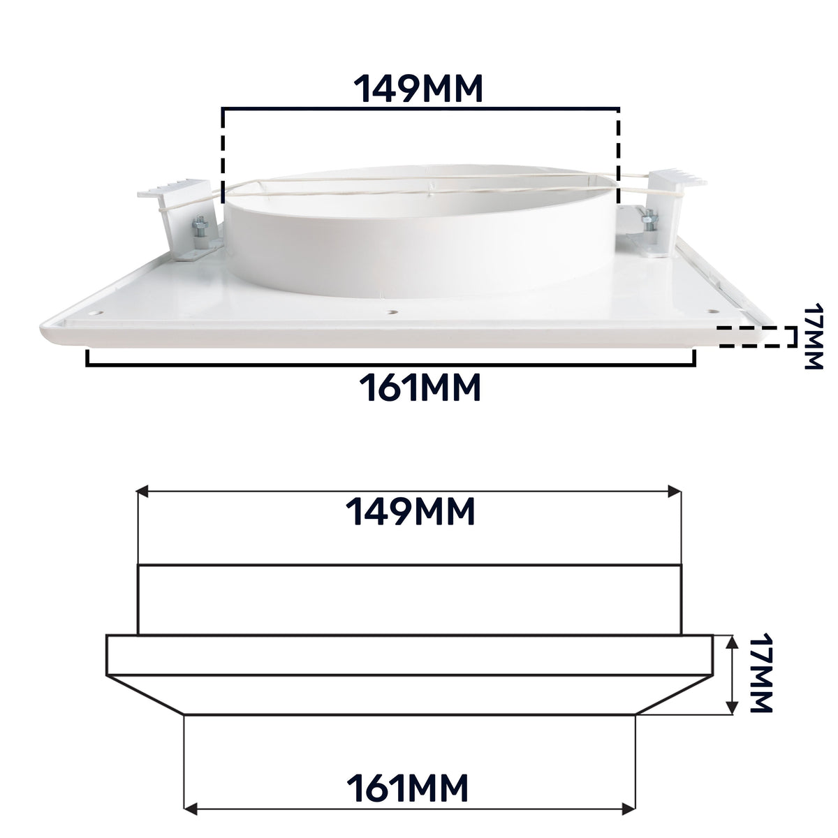 Dospel Duo Smart Ø150 Louvre Vent with Fly Mesh – White