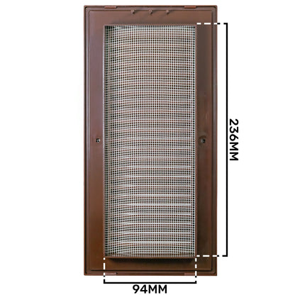 Dospel Duo Smart 90×240 Louvre Vent with Fly Mesh – Brown