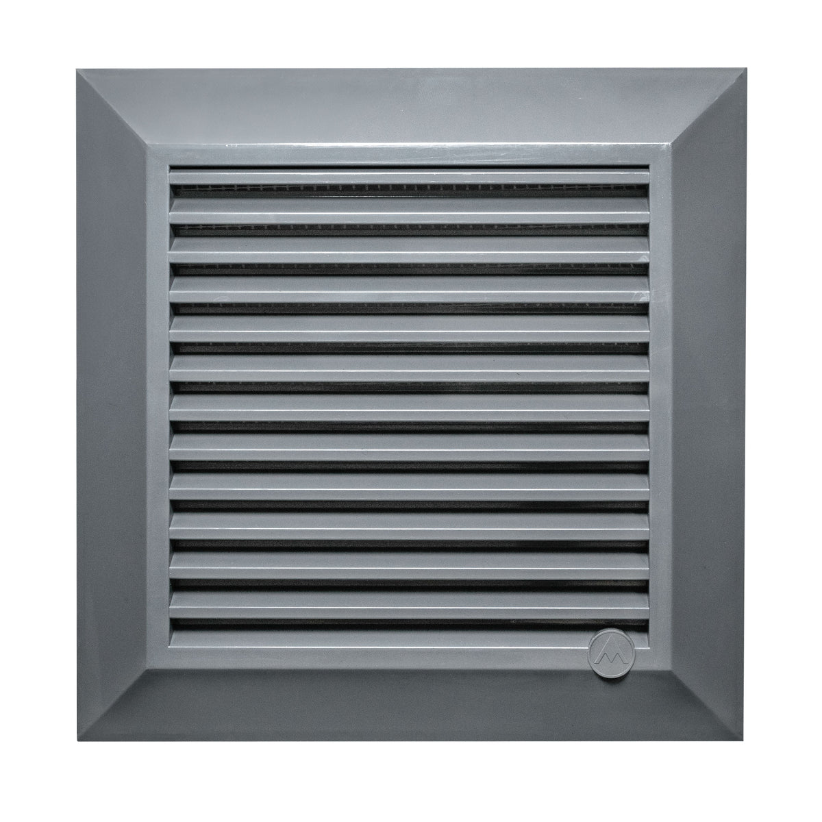 Graphite Dospel Duo Smart 135 ventilation grille with louvred front and fly mesh.