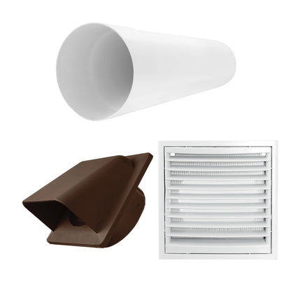 100mm Through-Wall Vent Kit – KR100/125, Brown Outer Hood