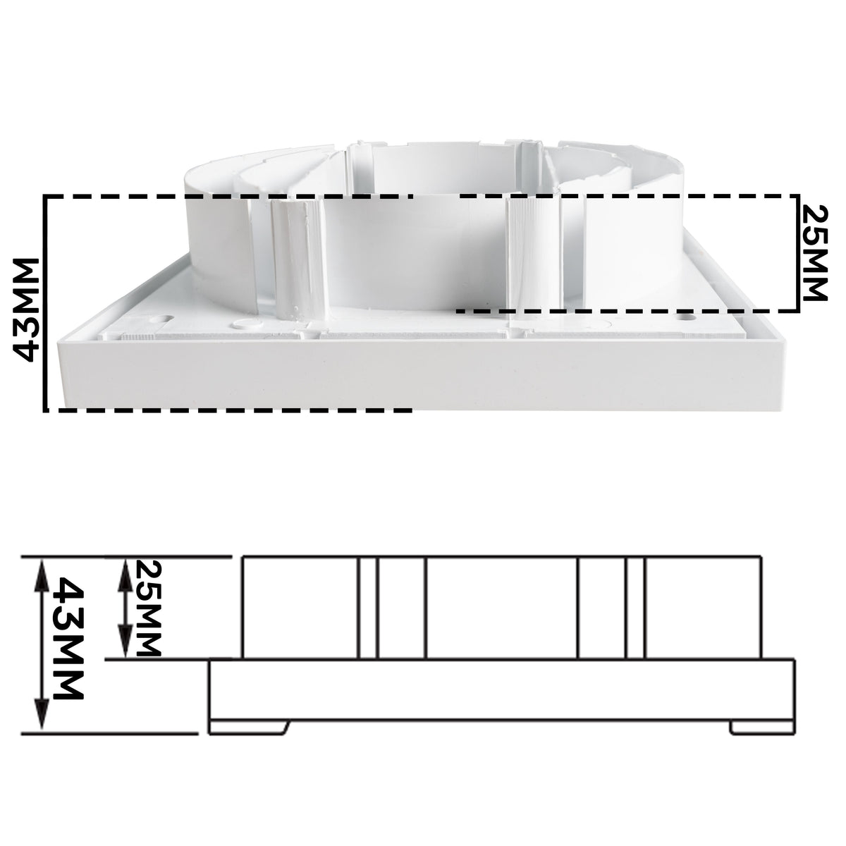 Dospel KR100/125 Louvre Vent with Fly Mesh – White