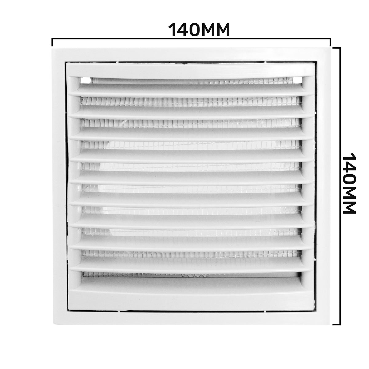 Dospel KR100/125 Louvre Vent with Fly Mesh – White