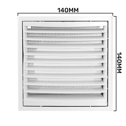 Dospel KR100/125 Louvre Vent with Fly Mesh – White