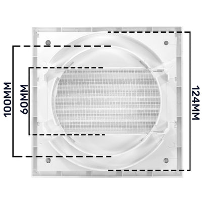 Dospel KR100/125 Louvre Vent with Fly Mesh – White