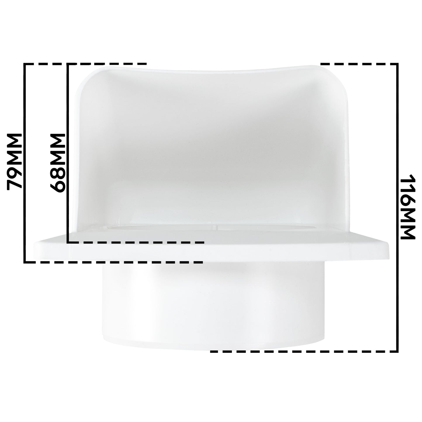 External White Louvre Vent  KRD/100 100mm