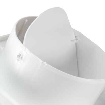 Through Wall Ventilation Kit Round Louvre Vent VC-KRO0184 with White External Vent