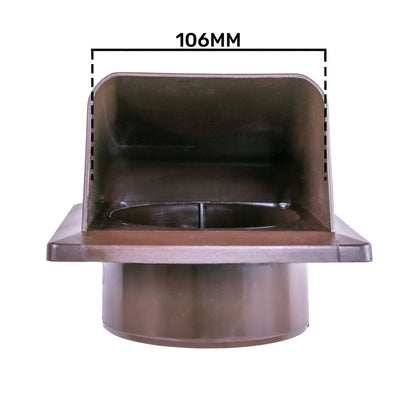 External Brown Louvre Vent KRD/100B 100mm