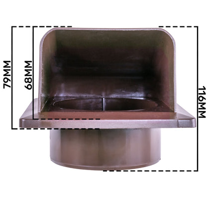 External Brown Louvre Vent KRD/100B 100mm