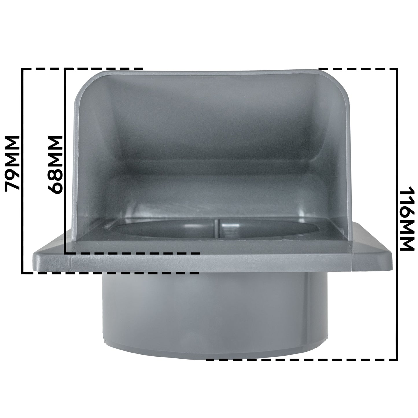 External Graphite Louvre Vent KRD/100G 100mm