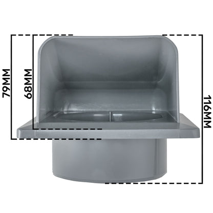 External Graphite Louvre Vent KRD/100G 100mm