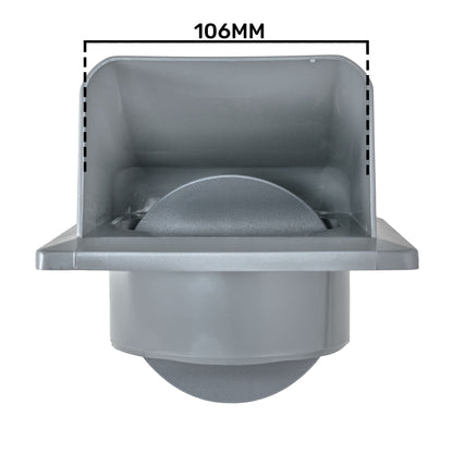 External Graphite Louvre Vent KRD/100G 100mm