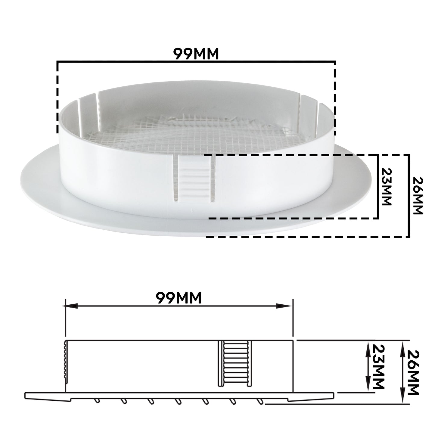 Louvre Vent KRO 100 With Fly Mesh
