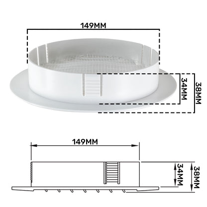 Louvre Vent KRO 150 With Fly Mesh