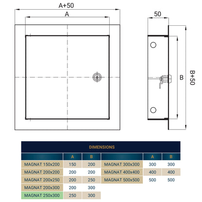 Access Panel Door Metal With Lock 250mm x 300mm