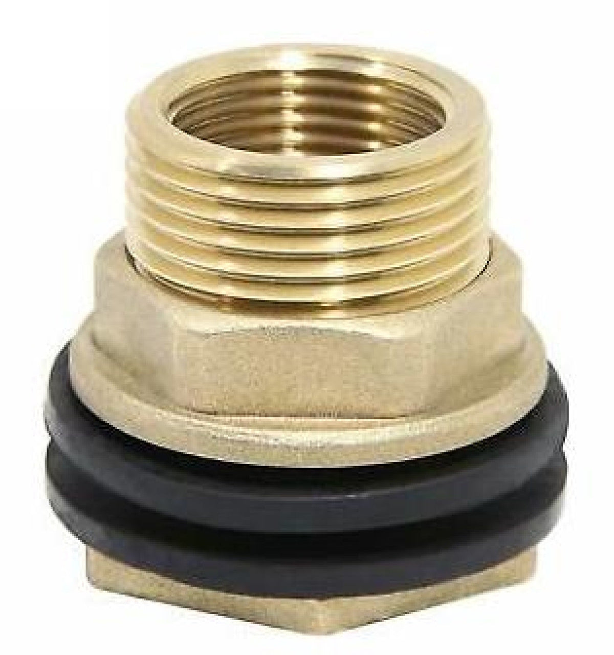 Brass Water Butt Connector – ¾″ Male / ½″ Female with 27mm Cutter