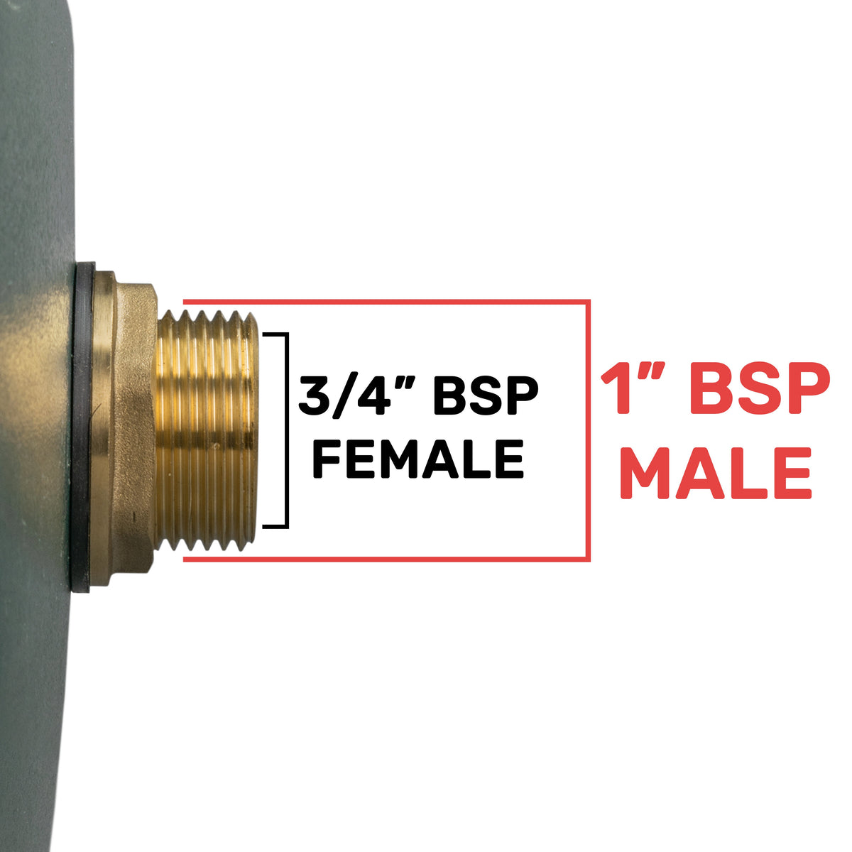 Brass Water Butt Fitting – 1″ Male / ¾″ Female + 34mm Cutter