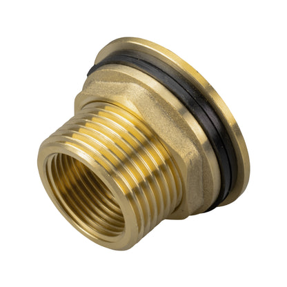 Brass Water Butt Fitting – 1″ Male / ¾″ Female + 34mm Cutter