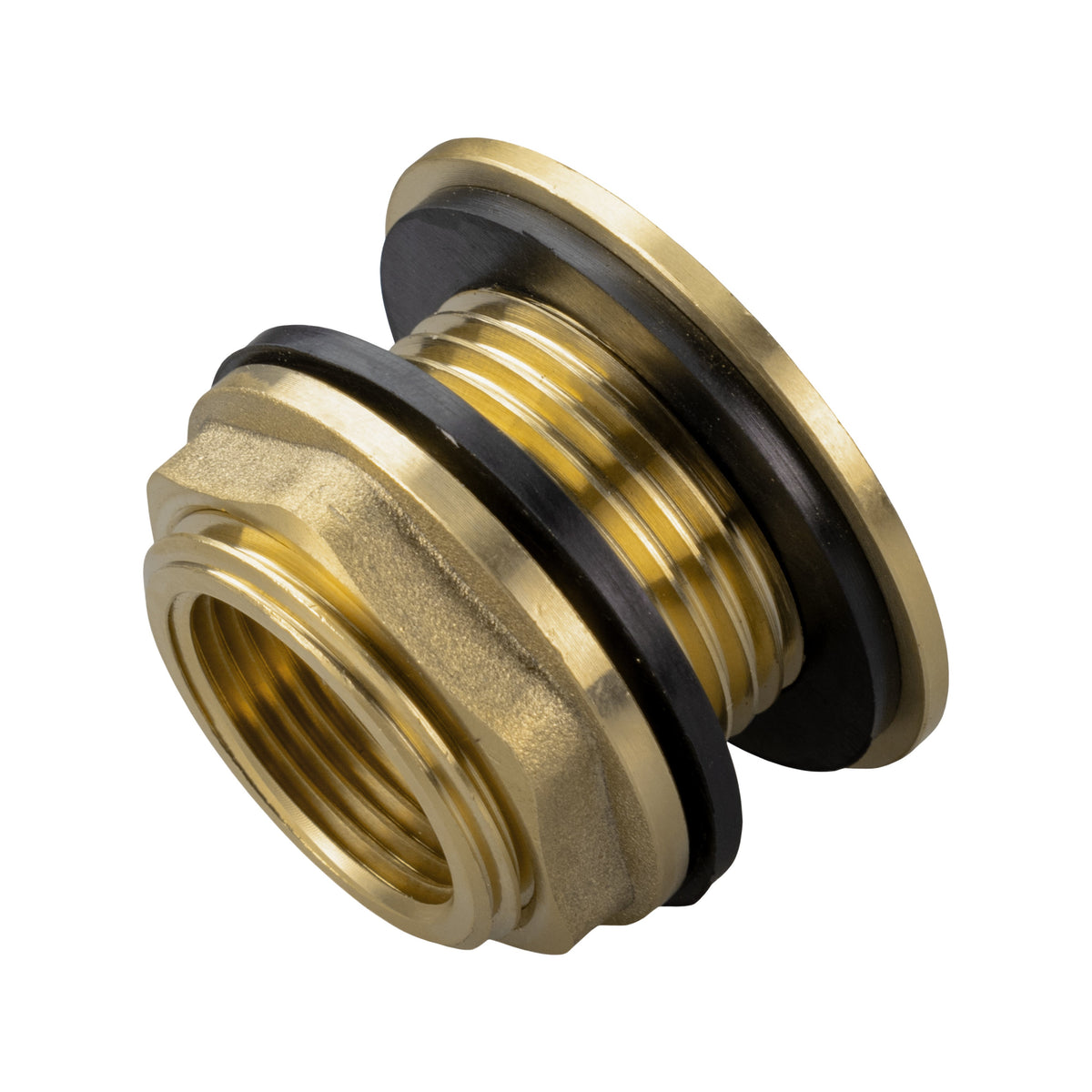 Brass Water Butt Fitting – 1″ Male / ¾″ Female + 34mm Cutter