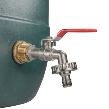 Water Butt Brass Kit 3/4" BSP with Quick Connect Lever Tap