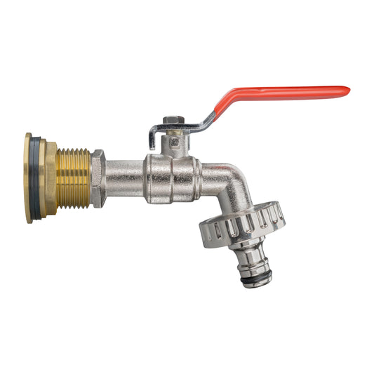 Water Butt Brass Kit 3/4" BSP with Quick Connect Lever Tap