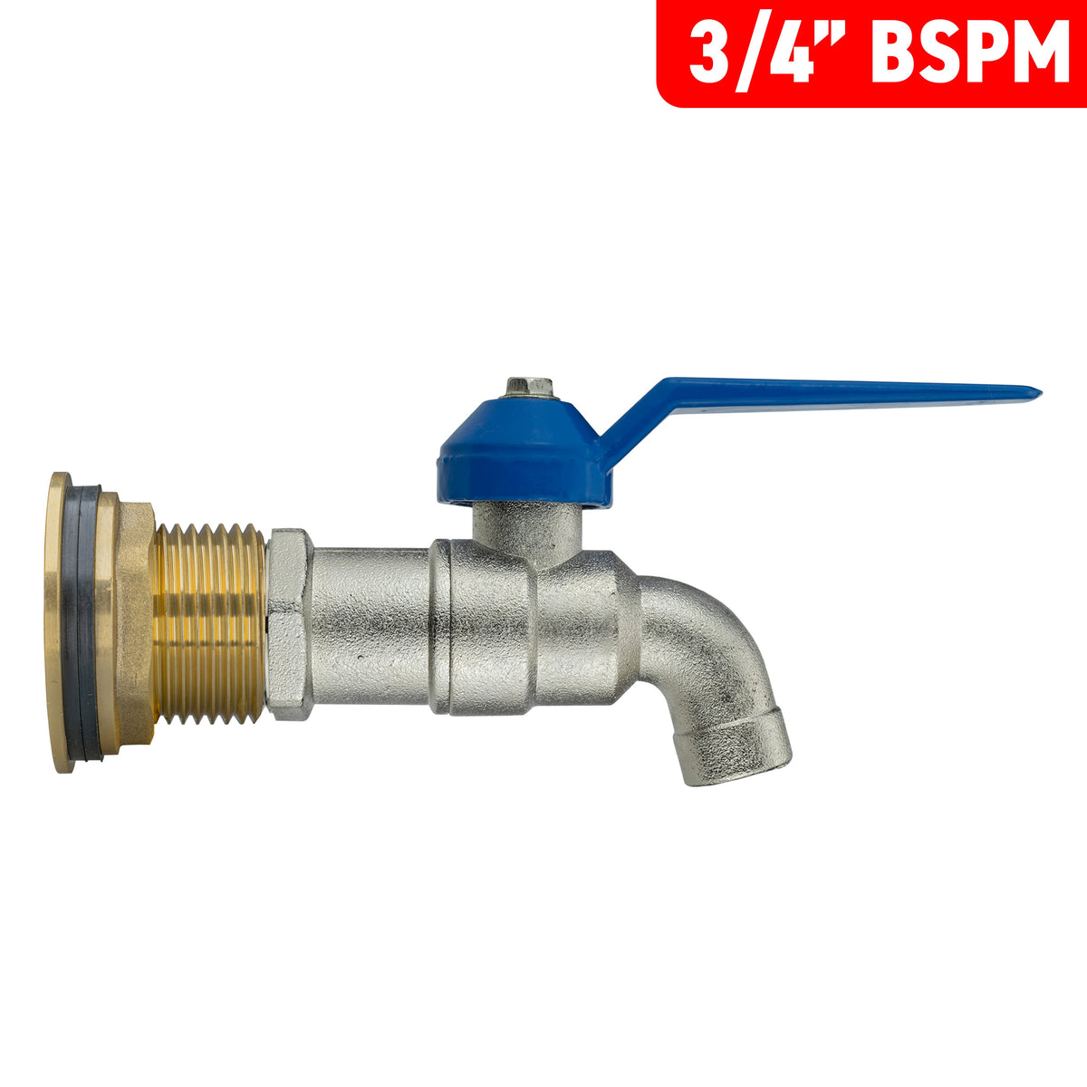 ¾″ BSP Brass Water Butt Kit – Plain-Spout Lever Tap