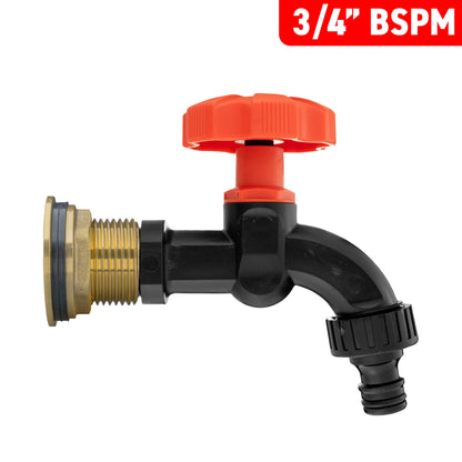 ¾″ Brass Water Butt Kit – Black Dial Tap & Cutter