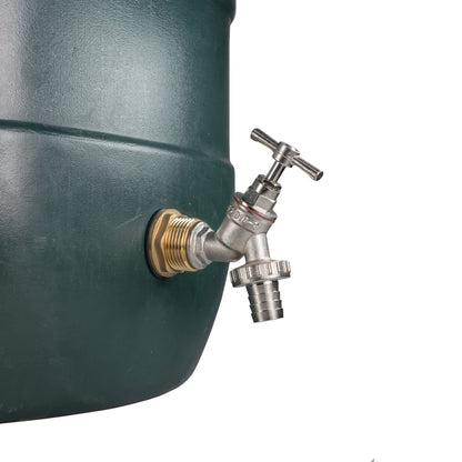 Water Butt Brass Kit 3/4" BSP with Nickel Plated Brass Barbed Tap
