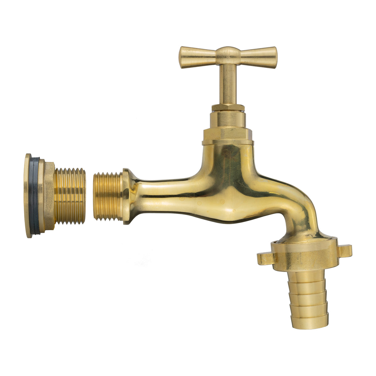 ¾″ BSP Water Butt Kit – Polished Brass Tap & 13mm Barb