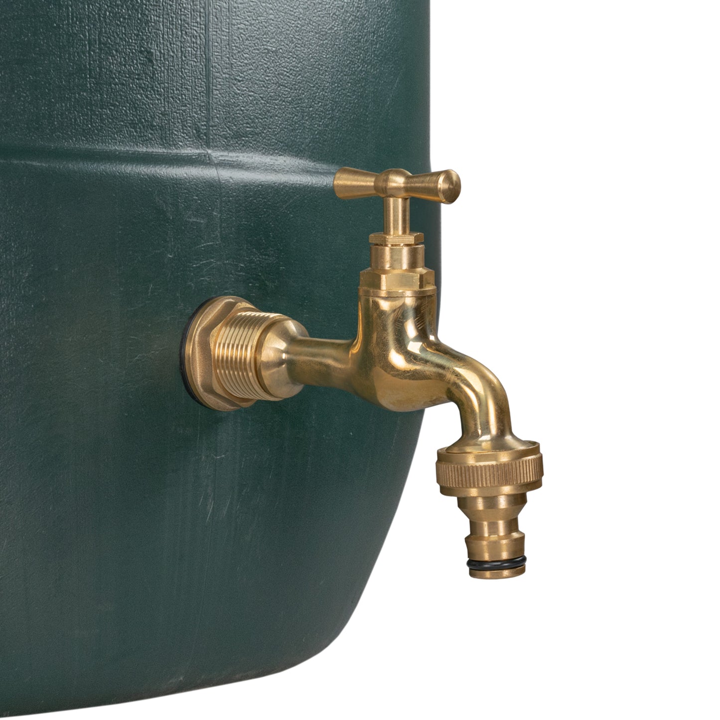 Water Butt Brass Kit 3/4" BSP with Quick Connect Polished Brass Tap