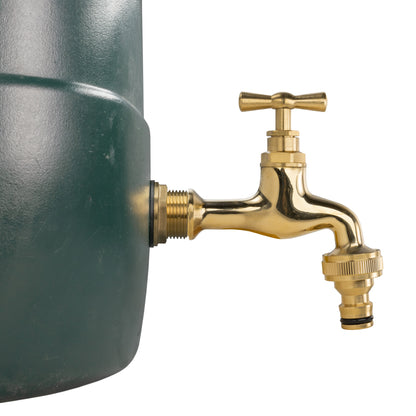 ¾″ Brass Water Butt Kit – Polished Brass Quick Tap & Cutter