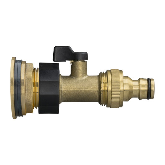 Water Butt Brass Kit 3/4" BSP with Brass Valve + Quick Connect