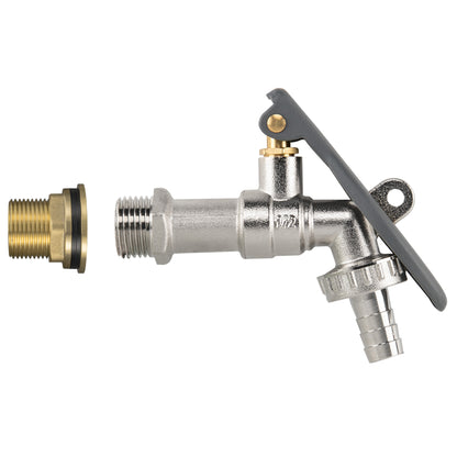 Brass Water Butt Kit – ¾″ BSP Mount & Lever-Lock Tap