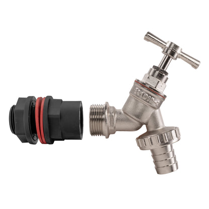 ½″ Water Butt Kit – Nickel-Plated Barbed Tap & Cutter