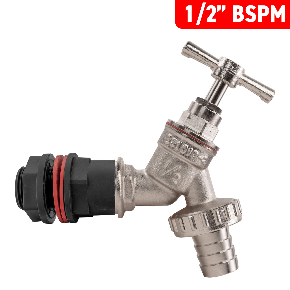½″ Water Butt Kit – Nickel-Plated Barbed Tap & Cutter