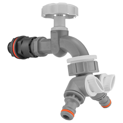 ½″ Water Butt Kit – Grey Tap & Two-Way Splitter & Cutter