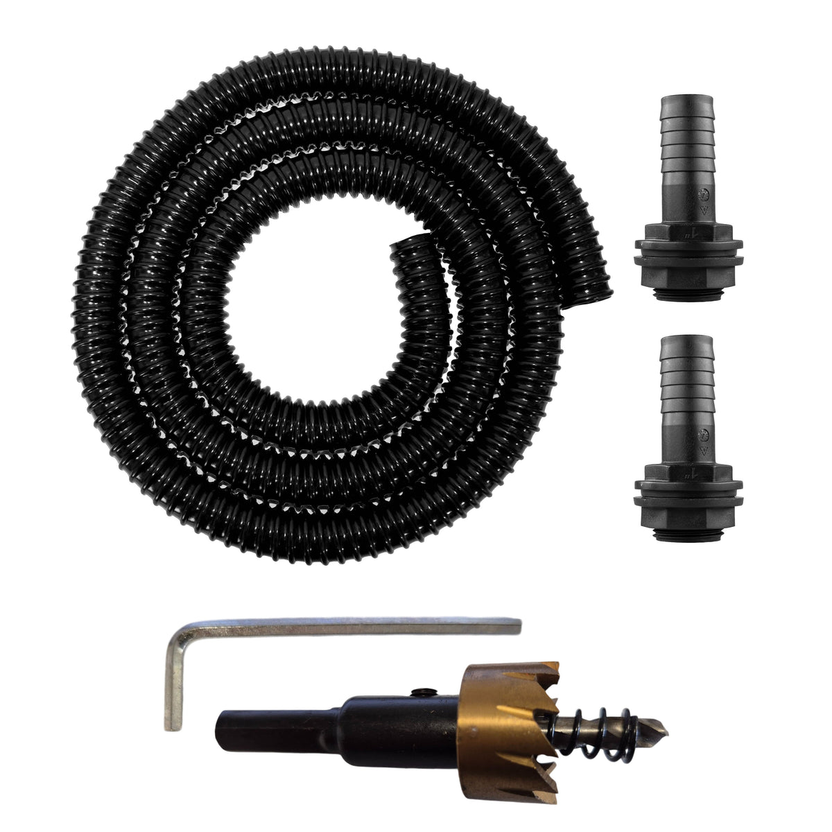 1″ Water Butt Linking Kit with 34mm Cutter – 1m to 5m; selected size/length supplied.