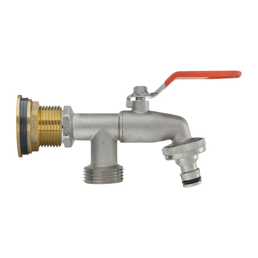 Water Butt Brass Kit 1" BSP with Double Tap
