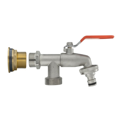 Water Butt Brass Kit 1" BSP with Double Tap
