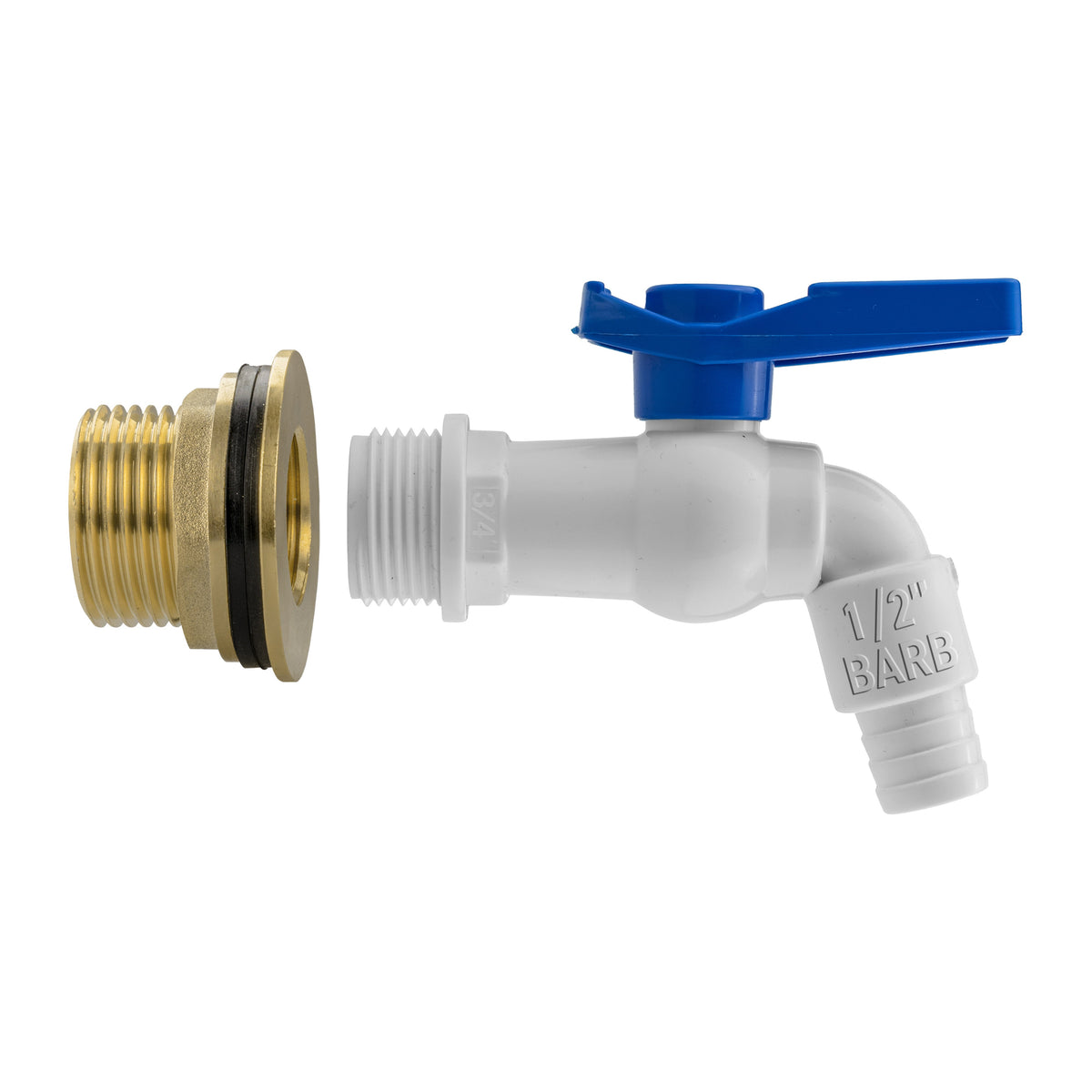 1″ BSP Water Butt Kit – White PVC Tap