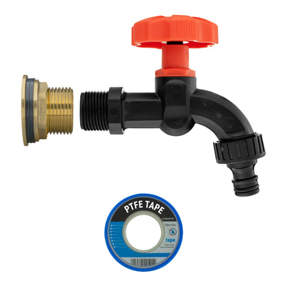 1″ Brass Water Butt Kit – Black Dial Tap & Cutter