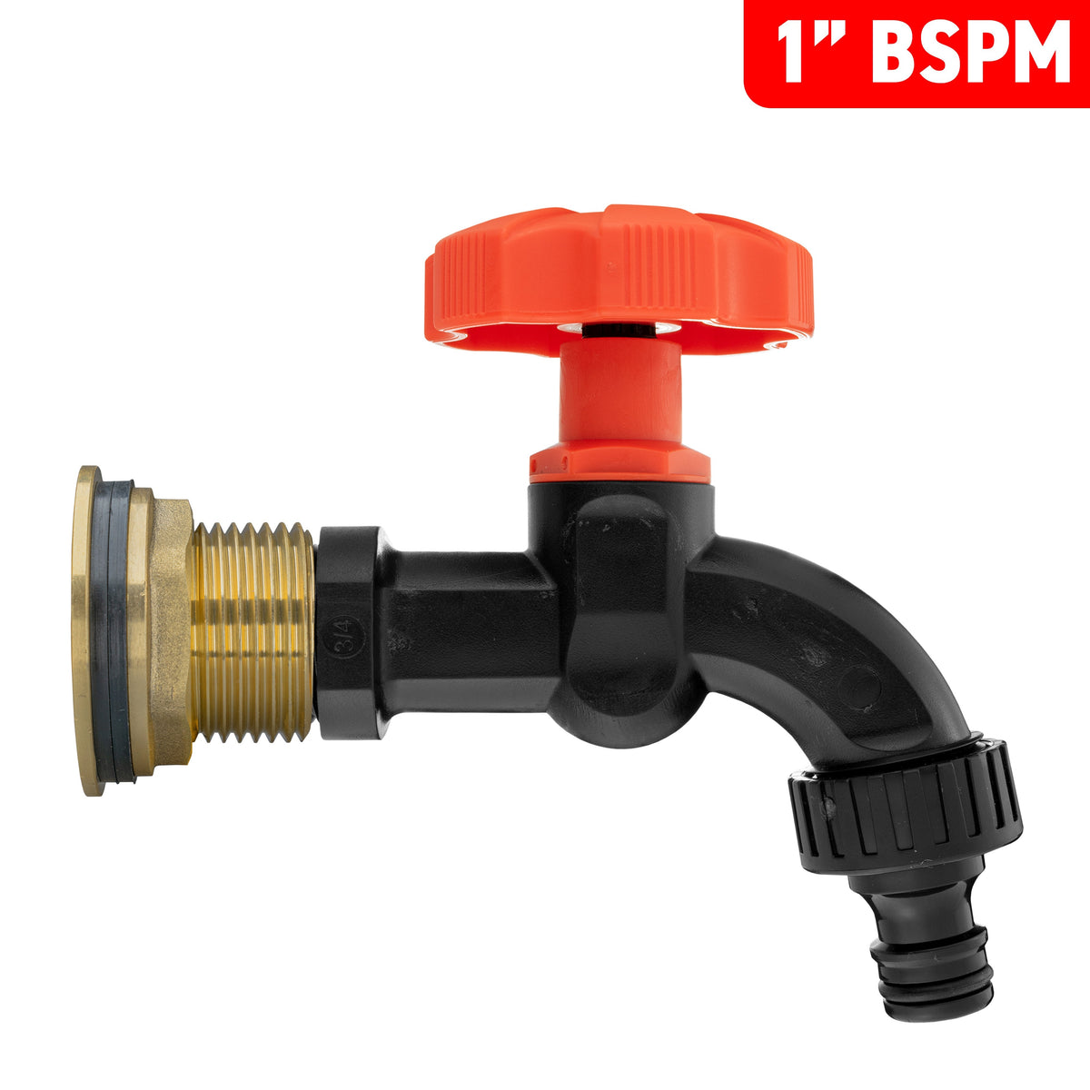 1″ Brass Water Butt Kit – Black Dial Tap & Cutter