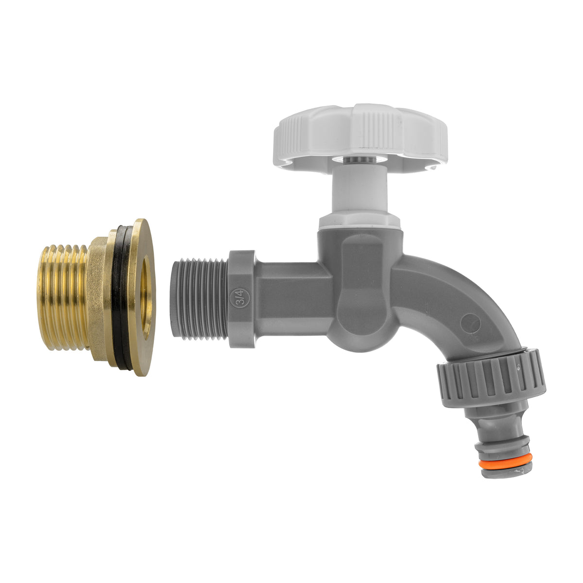 1″ BSP Water Butt Kit – Grey/White Dial Tap