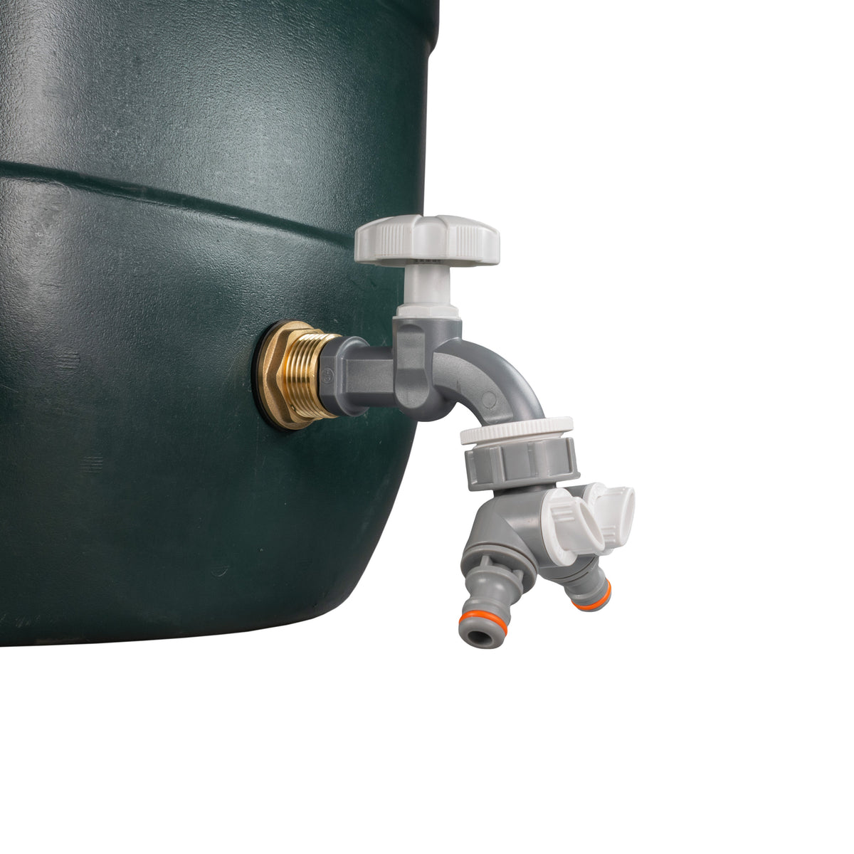 1″ Brass Water Butt Kit – Grey Tap & Two-Way Splitter & Cutter