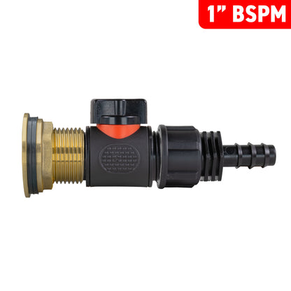 1″ Brass Water Butt Kit – 16mm Irrigation Barb & Cutter