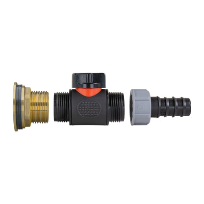1″ BSP Water Butt Kit – Inline Valve & 20mm Irrigation Barb
