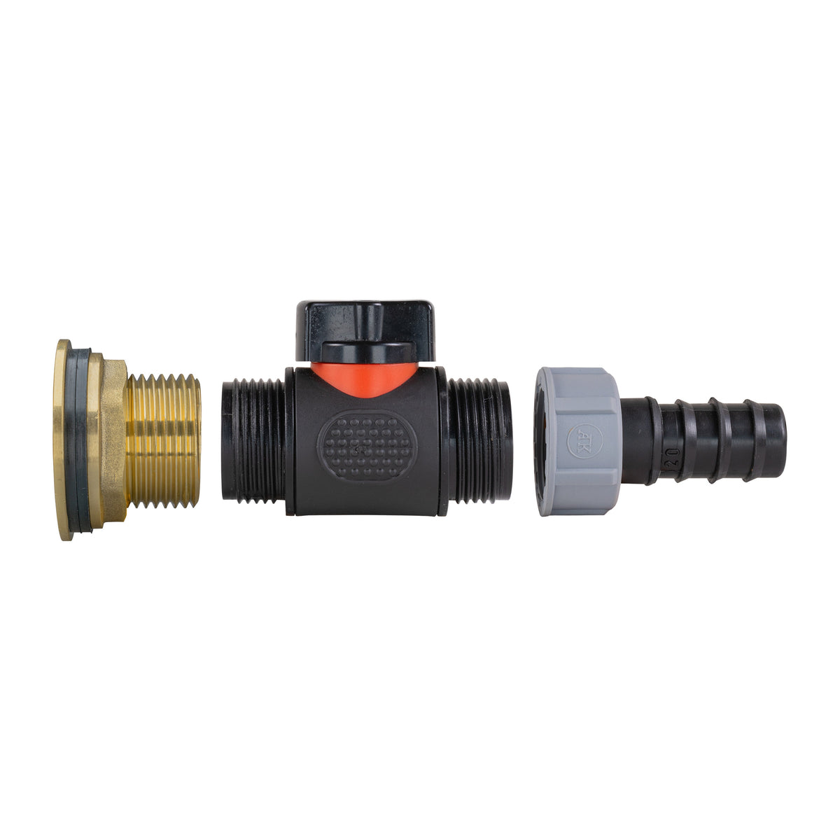 1″ Brass Water Butt Kit – 20mm Irrigation Barb & Cutter