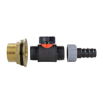 1″ BSP Water Butt Kit – Inline Valve & 20mm Irrigation Barb