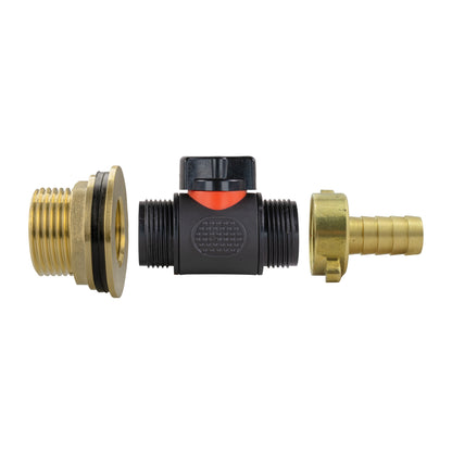 1″ BSP Water Butt Kit – Inline Valve & 13mm Brass Barb