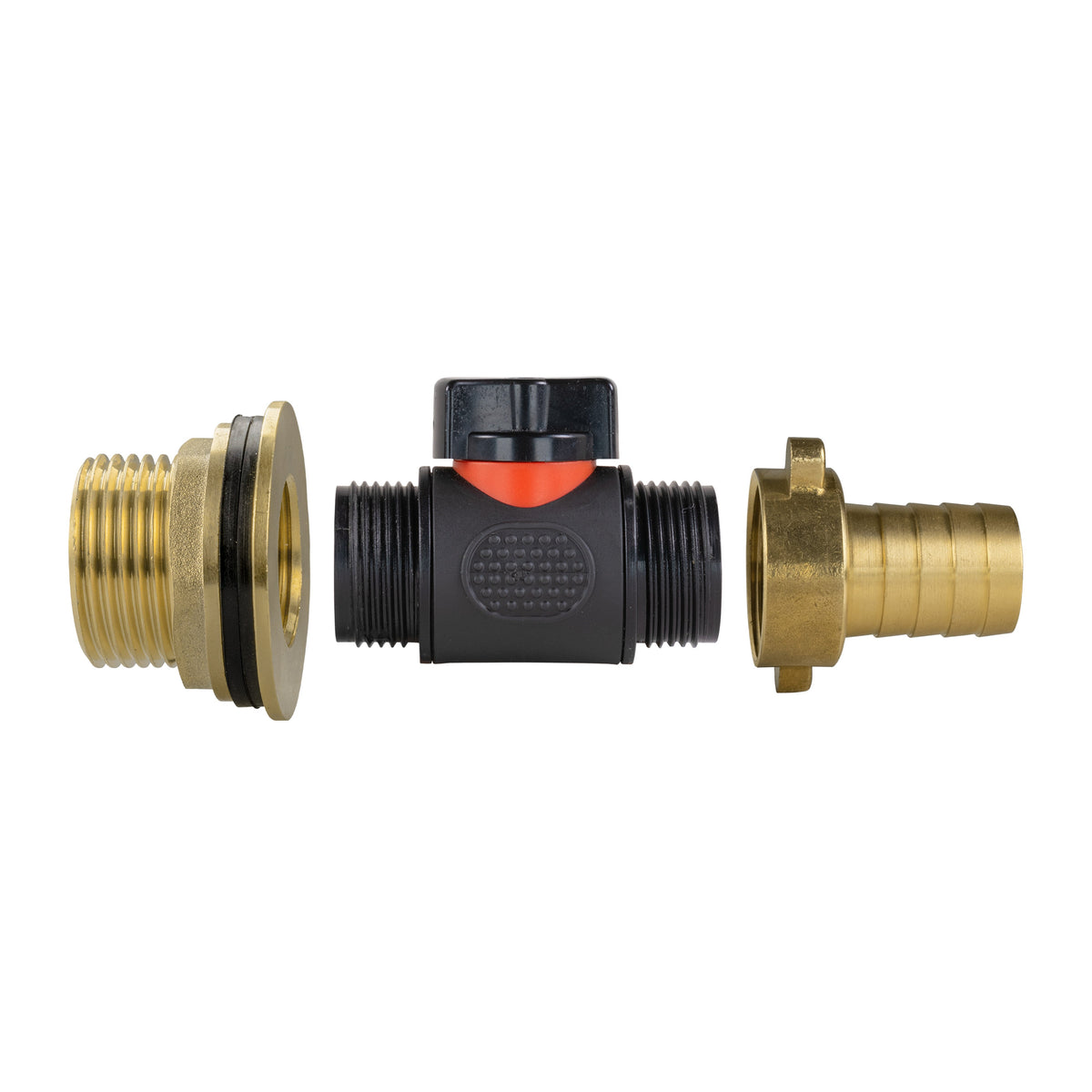 1″ BSP Water Butt Kit – Inline Valve & 19mm Brass Barb