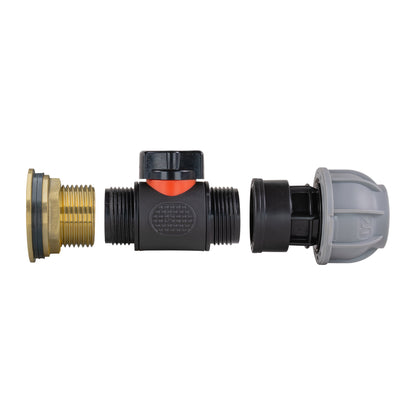 1″ Brass Water Butt Kit – 20mm MDPE Outlet & Cutter